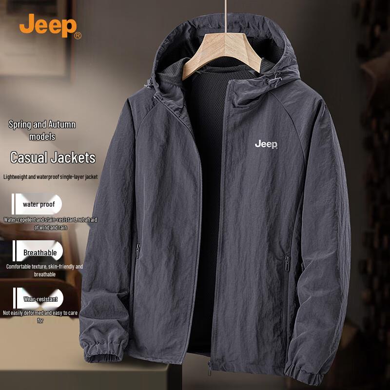 JEEP Men's 2025 Spring/Autumn Casual Windproof Outdoor Jacket