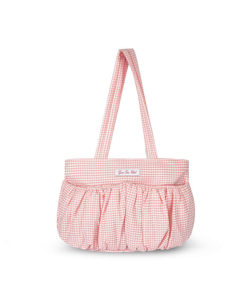 Goodtotes Souffle Puff Tote Bag (Pink Check)