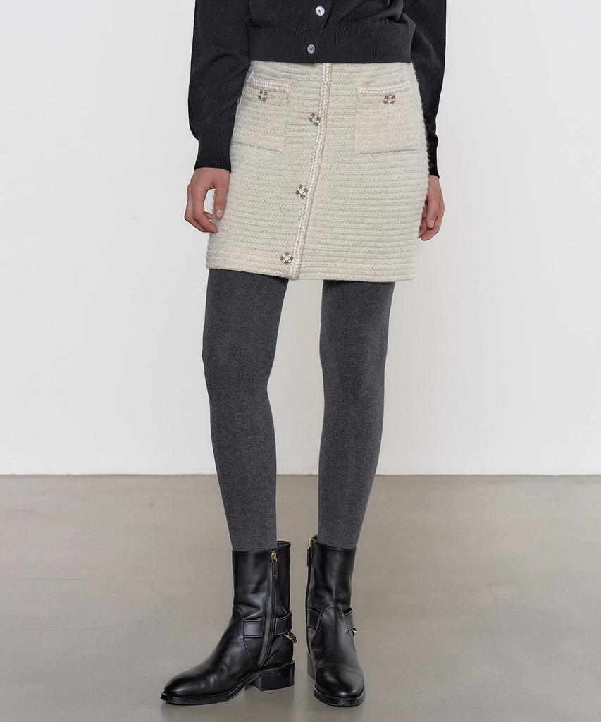 Pilot Sequin Wool Knit Skirt (2 Colors)