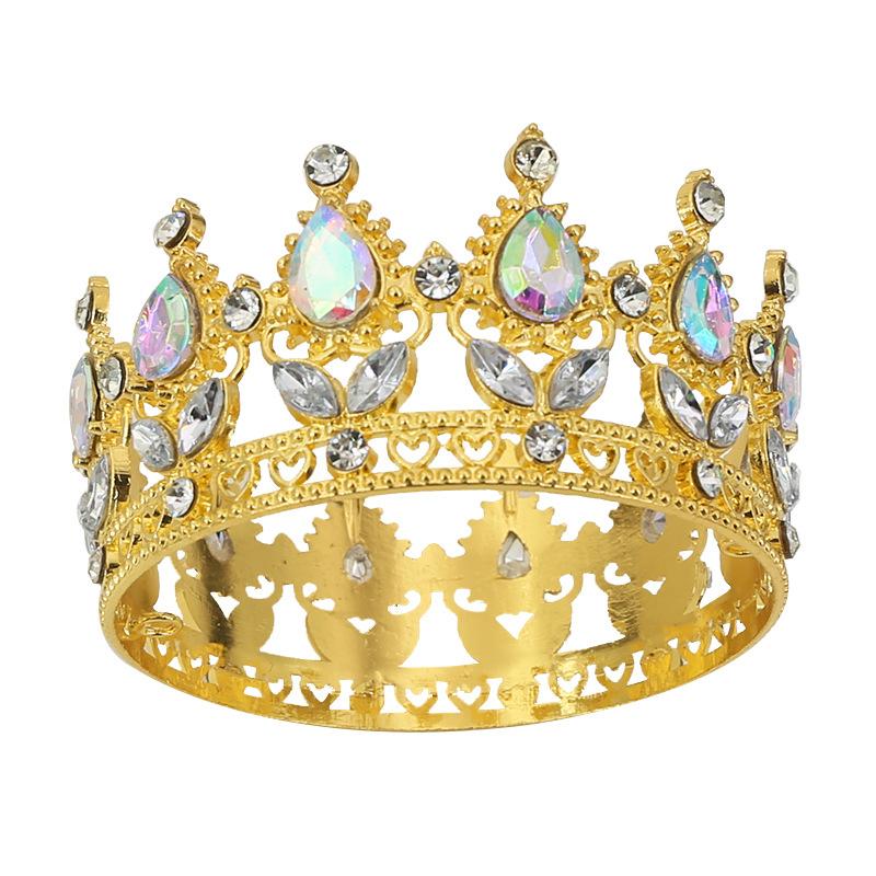 Belle Couronne en Cristal Grande Couronne Décoration de Gâteau Couronne Topper de Gâteau Pour Fille Fête d'Anniversaire Décorations de Gâteau Ornements