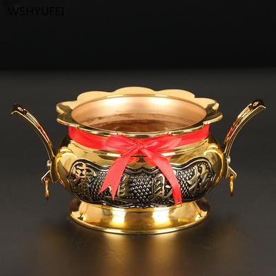 Home Furnishings Buddhist Temple Utensils Alloy Lace Double Earring Incense Burner Household Incense Burner