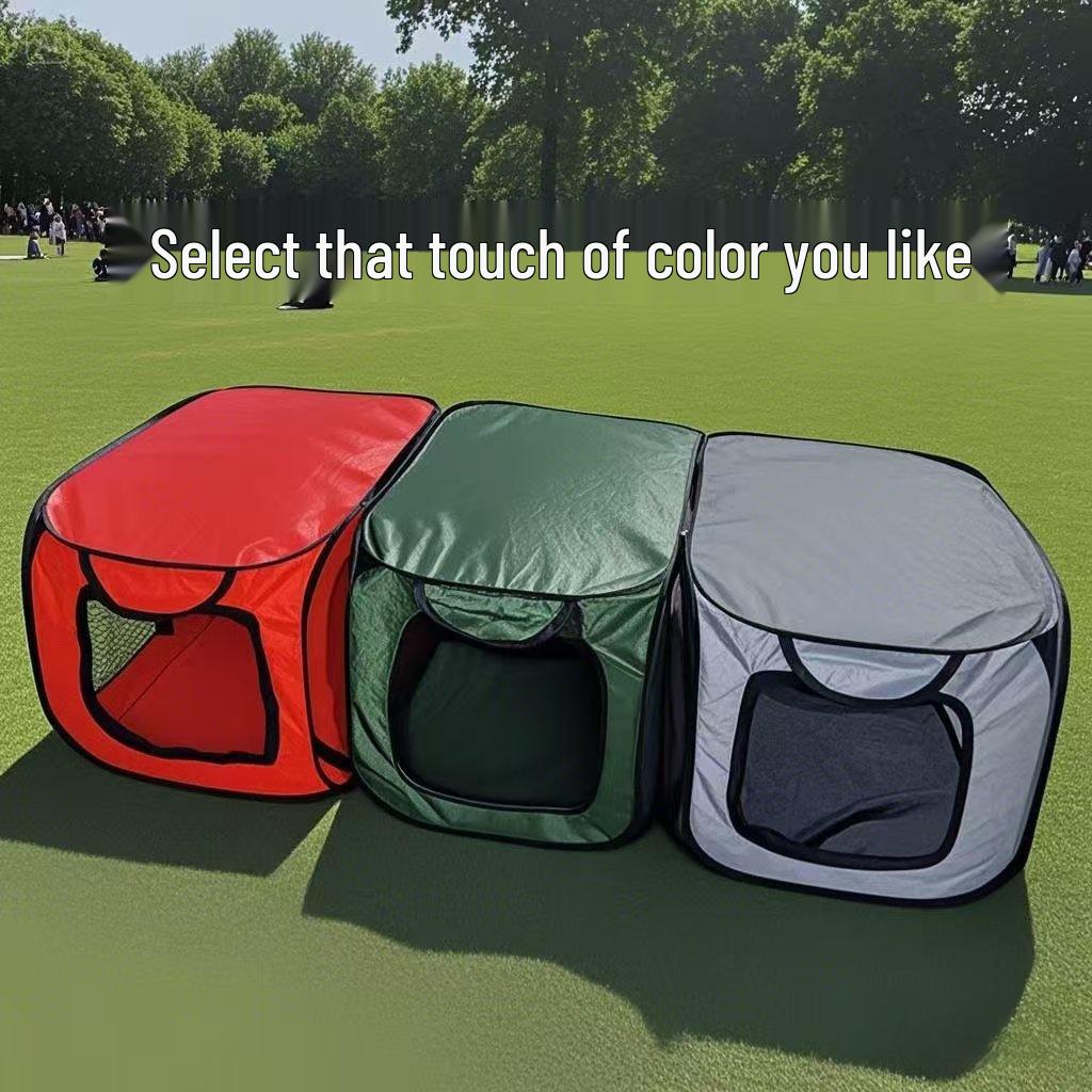 Foldable Scratch-Resistant Oxford Cloth Portable Dog Kennel for Car and Outdoor Use