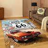 Alfombra Alfombrilla Retro América Ruta 66 Madre Carretera para Sala de Estar Sofá Hogar Dormitorio Cocina Felpudo Decoración, Alfombrilla Antideslizante para Sala de Juegos