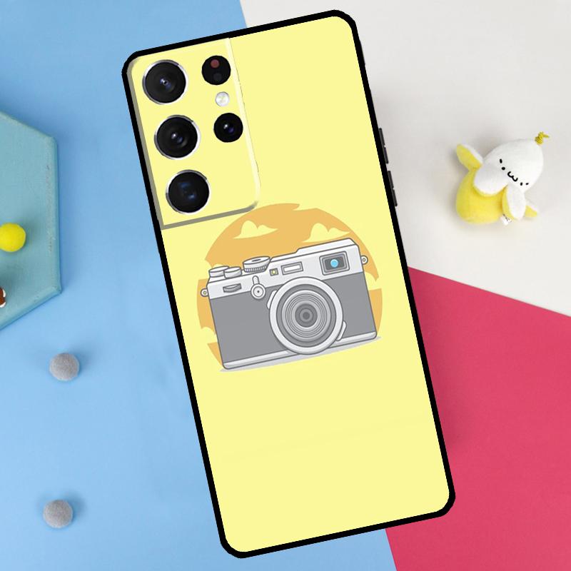Classic Camera Lens Back Case For Samsung Galaxy S25 S24 S22 S23 S26 Ultra Plus S20 S21 FE S10 S25 FE Soft Cover
