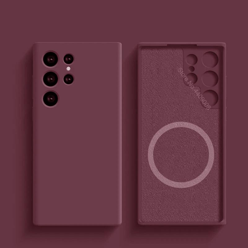 

Рідкий силіконовий чохол для Magsafe для Samsung Galaxy S24 S22 S21 S23 S25 Ultra Plus Fe Бездротова зарядка Магнітний Ударостійкий чохол For Samsung S21Ultra