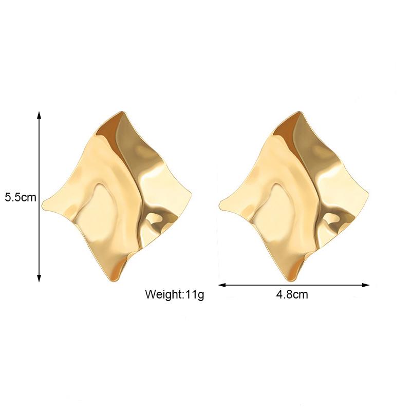 Trendy Metal Irregular Geometric Stud Earrings For Women Statement Vintage Exaggerated Gold Silver Color Jewelry Earrings Gift