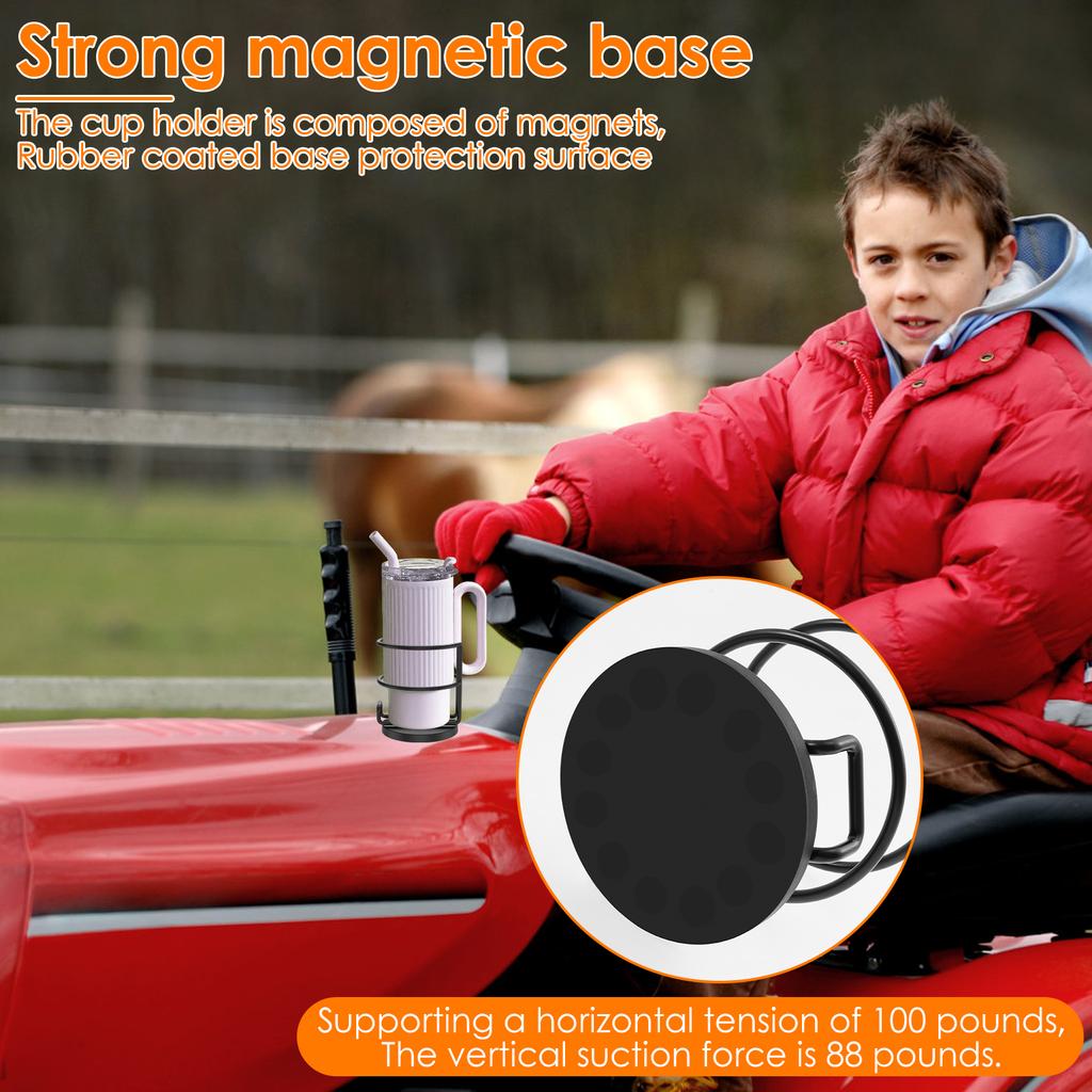 Magnetic Cup Holder 3.46 Inch Heavy Duty Metal Beverage Bottle Holder Car Water Bottle Organizer for Truck Lorry Tractor Boat