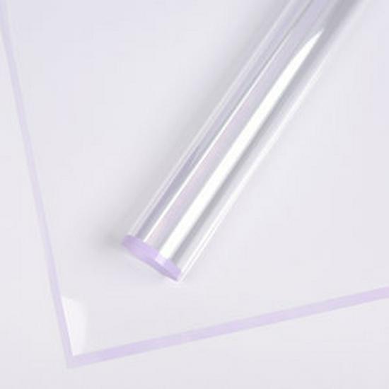 

5-дротова водонепроникна желейна плівка, золотий край, квітковий папір Fog Bread, обгортка для букетів квітів (20 аркушів) Creamy Purple Transparent;56*56CM