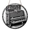 2D Flat 1pc Aluminum Decorative Piece, Toolbox Style 7.87 inches × 7.87 inches Perfect for decorating bars, kitchens, cafes, family rooms, living