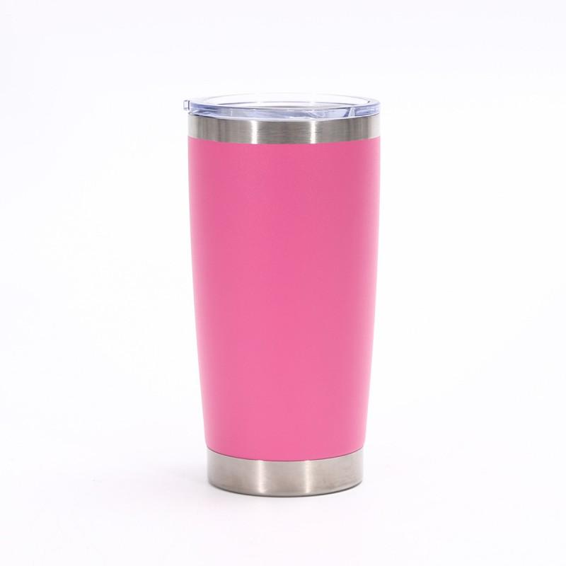 20oz Double Wall Vacuum Insulated Stainless Steel Travel Mug Car Office Home - Lightweight Portable Cup With Press Lid