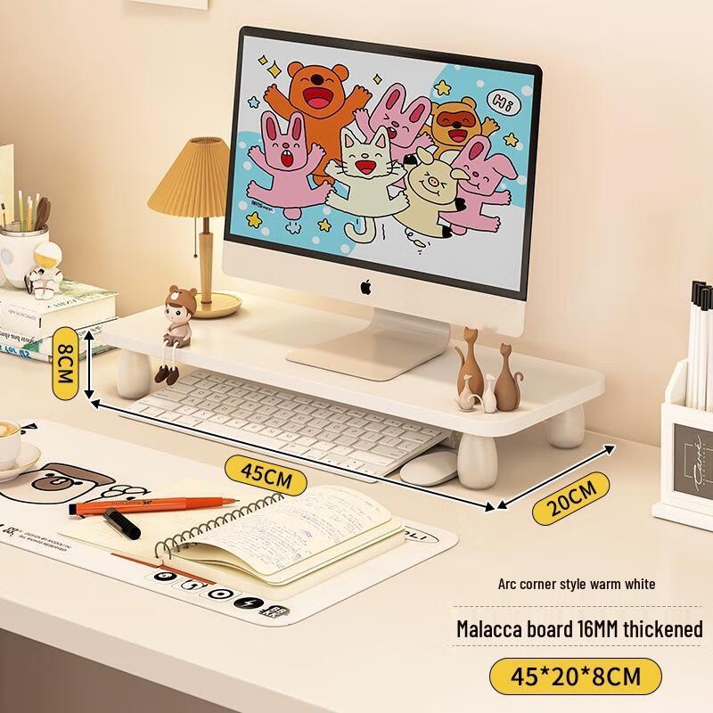 Wooden Monitor Riser with Storage