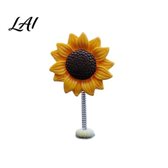 Vibrant Flower Car Decor 5Pcs Wobble Sunflower Dashboard Decor Resin Spring Ornament for Road Trips with Non Slip Adhesive Cute Shaking Office Desk