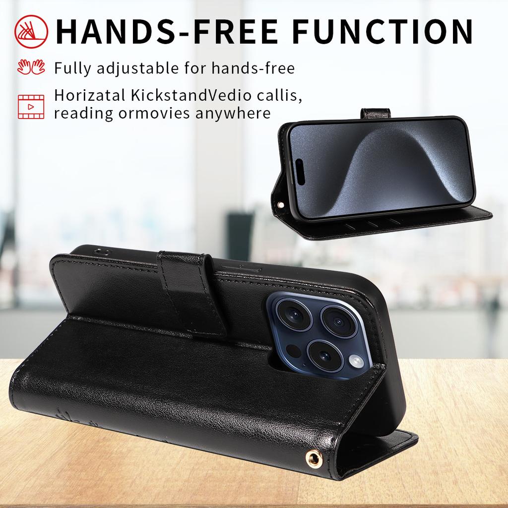 Faux Leather Press Iris Wallet Phone Case for Iphone 16 15 14 13 12 11Pro Max Plus  Mini 7 8 with Lashing, Clamshell, Card Slot