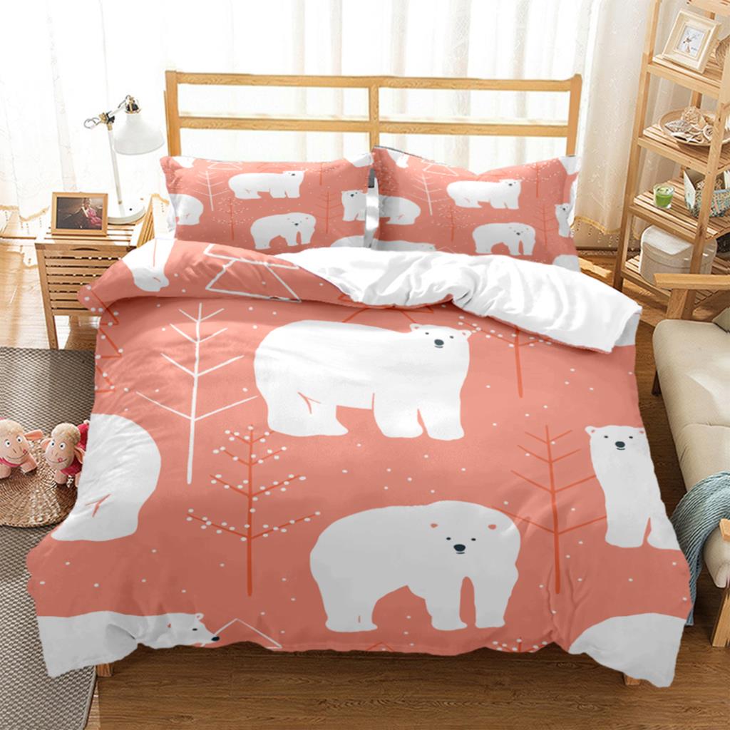 

Cartoon Bear HD Printed Bedding Kit King Size Bedding Kit Girls Bed Twin Duvet Pillow Case Bedding Kit EU single(135x200cm)