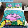 3PCS Pink Cat Man Horse 3pcs Bedding,Including 3PCS Duvet Cover And 2pcs Pillowcases Perfect for Christmas,Ideal for Bedroom, Dormitory