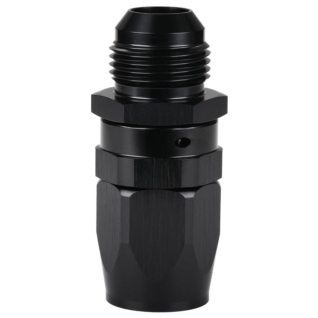 12AN Male Flare to 12AN Swivel Hose End Fitting Adapter Straight Aluminum Black