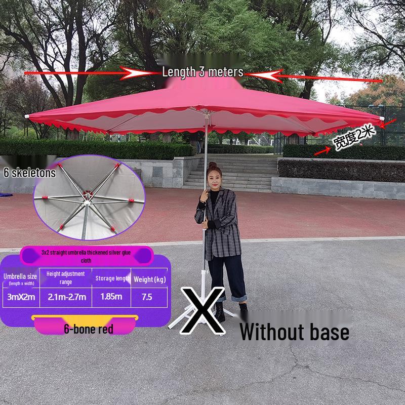 Large Outdoor Rectangular Sunshade Umbrella - Commercial Folding Awning for Courtyard