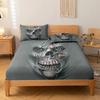 3-piece Simple Modern Skull Animal Pattern Digital Printing Three Piece Fitted Sheet Set, Bedroom Printed Bed Cover Set, Bedding