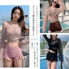 Flattering Bikini and Plus Hot Springs [MzcoYmm] Women's 3-Piece Swimsuit, Set, High-Waisted, Ruffled, Padded, Shorts, See-Through Top, Cute, Size,