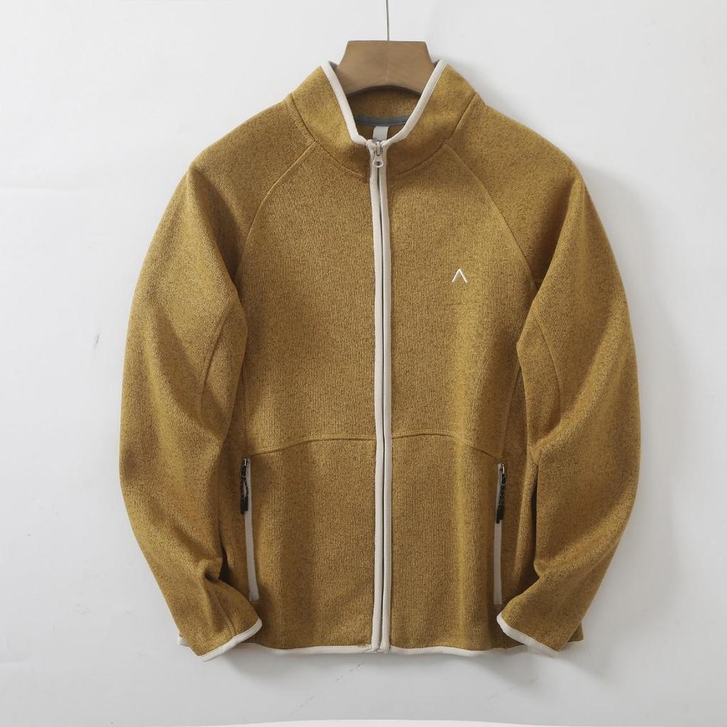 Unisex Cationic Fleece Stand Collar Jacket - Windproof & Warm for Autumn/Winter