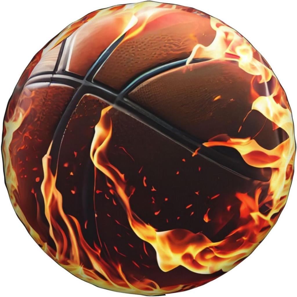 1pc Burning Flame Basketball Basketball Fire Tire Cover Dirt Protector Wheel Spare Tire Covers Weather Proof for Trailer RV