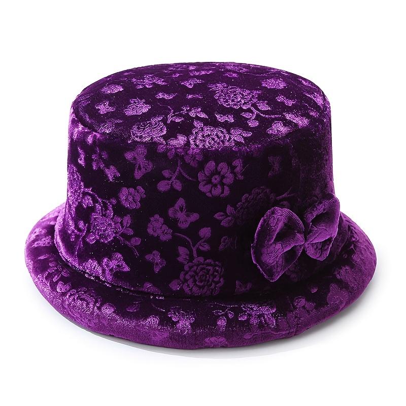 1PC Elegant Floral Printed Women's Bucket Hat with Butterfly Buckle, Lightweight and Warm, Ideal Mother's Day Gift, Winter Hat