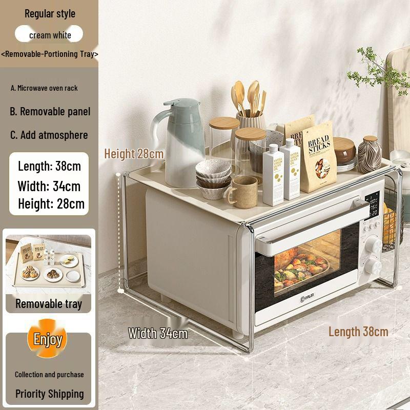 New Split Stainless Steel Multifunctional Kitchen Microwave and Electric Oven Countertop Storage Rack