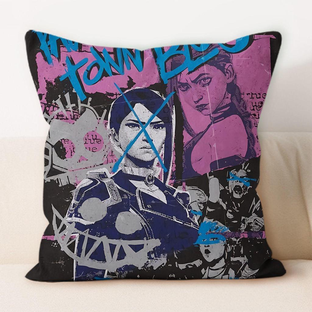 Arcane Cushion Cover, League of Legends Anime Throw Pillow, Home Sofa & Car Decor
