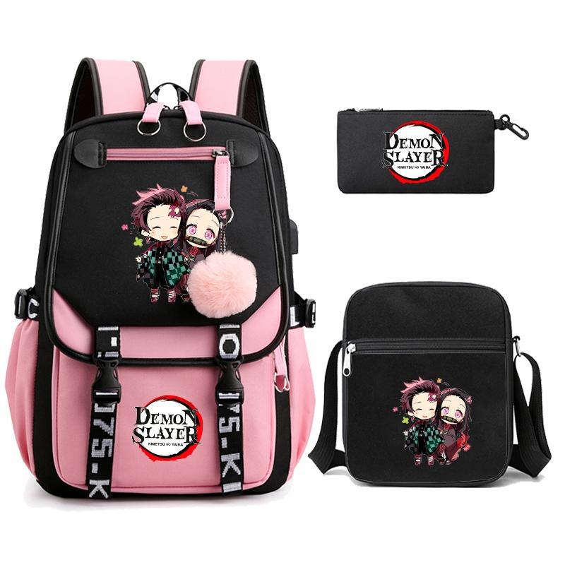 Hot-selling Ghost Extinguishing Peripheral Animation Backpack Campus Trend Primary and Secondary School Students Schoolbag Pencil Bag Shoulder Bag