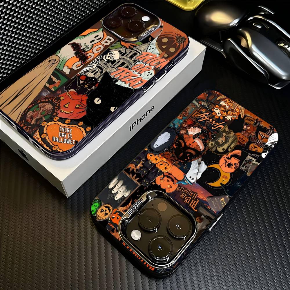 Halloween Spooky Pumpkin Phone Case For IPhone17 16 15 14 13 12 11 Pro Max Plus Color Matte Fundas