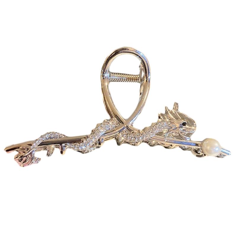 

Shining Rhinestone Dragon Shape Hair Claw Hot Girls Cheongsam Hanfu Chinese Style Dragon Ponytail Hair Clip for Woman