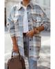 Azura Exchange Long Sleeve Plaid Shacket with Flap Pockets