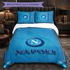 Biancheria da Letto a Tema Napoli FC Set 3 Pezzi Copripiumino Biancheria da Letto Decorativa Per Camera Adolescenti Decorazione Casa