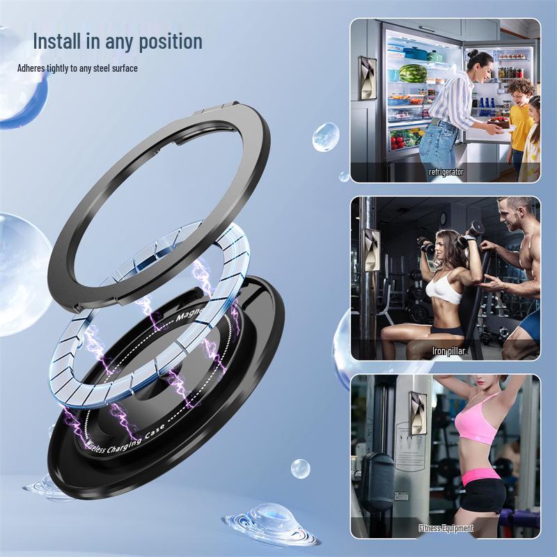 Samsung S24/S25/S26 Ultra Magnetic Drop-Proof Phone Case with Rotating Stand - Gold Shield.
