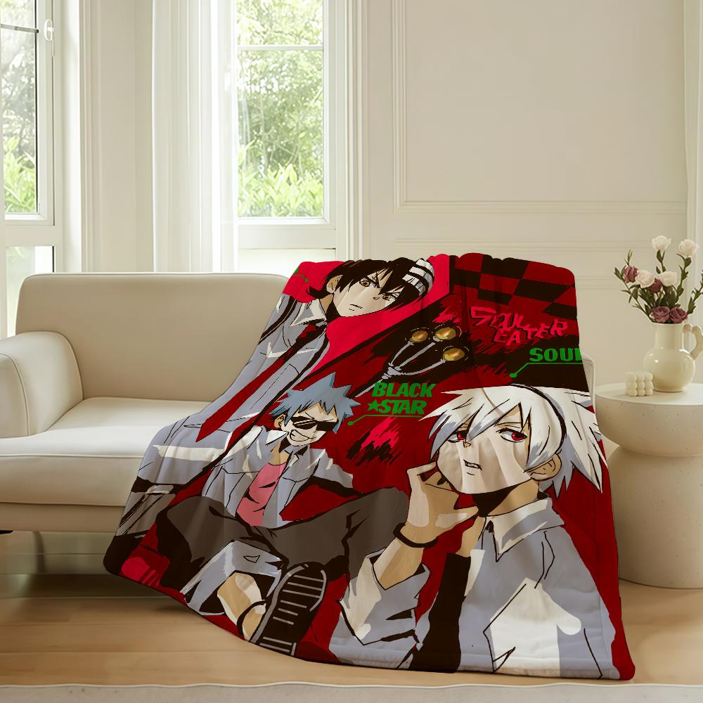 Anime przygodowe Soul Eater Koc na Sofę Biuro Łóżko Samolot Podróż Sen Czytanie Relaks Kemping Miękki i Ciepły