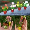 3pcs 1:12 Dollhouse Miniature Green Plant Mini Garden Home Model  Doll House Accessories