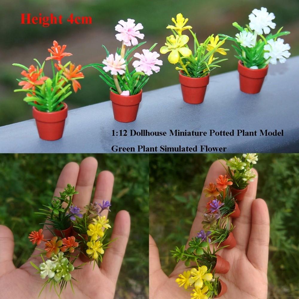 3pcs 1:12 Dollhouse Miniature Green Plant Mini Garden Home Model  Doll House Accessories