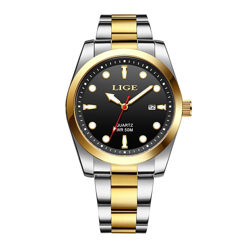 LIGE New Luxury Mens Watch Casual Fashion Quartz Wristwatches Sports 50M Waterproof Luminous Calendar Watches Men Gifts Reloj