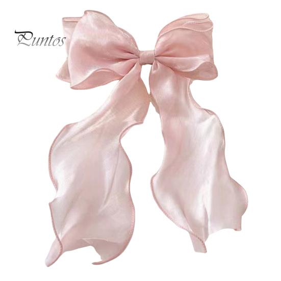 

Женская заколка для волос из сетчатой пряжи, лента, бант, декоративная мультяшная заколка для волос с длинным хвостом, милые аксессуары для волос розовый