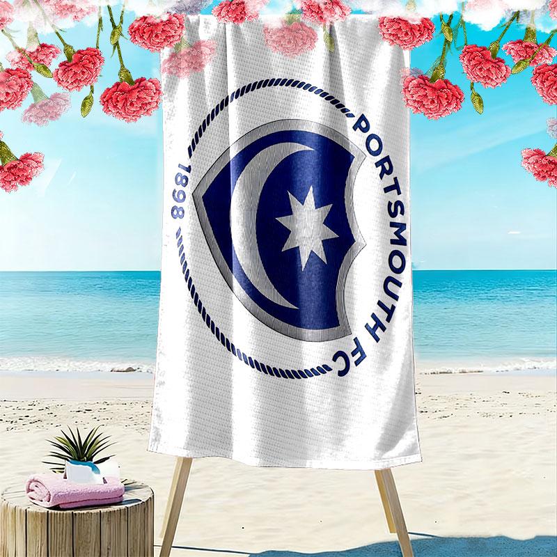 Portsmouth FC Art Print Beach Towel, Large Soft Quick Dry Towel for Beach Camping Swimming