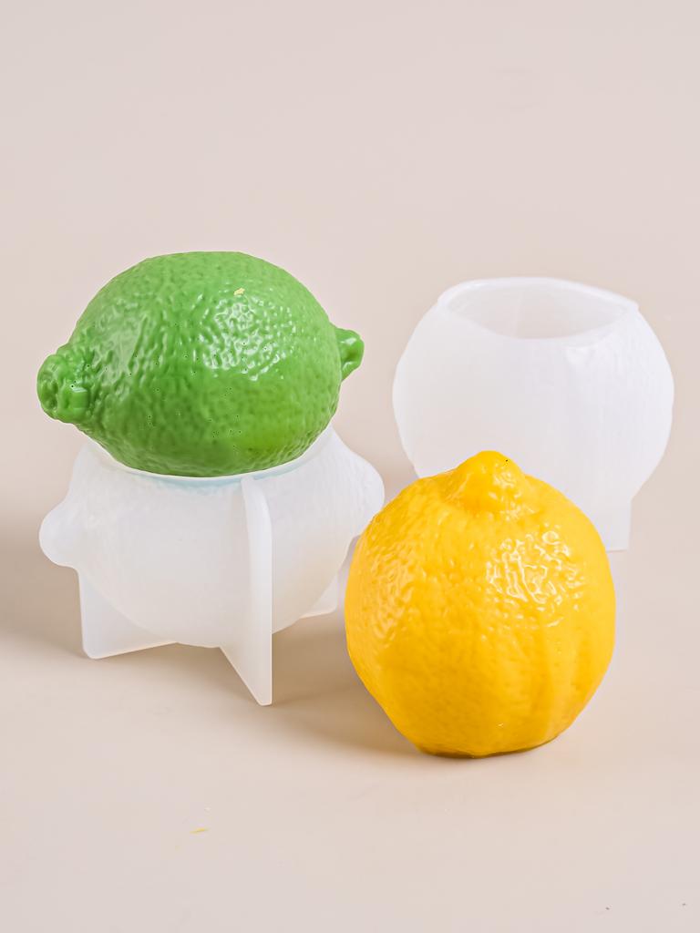 Simulation Lemon Silicone Mold 3D Fruit Scented Candle Making Supplies DIY Handmade Soap Gypsum Resin Casting  Molds Home Decor