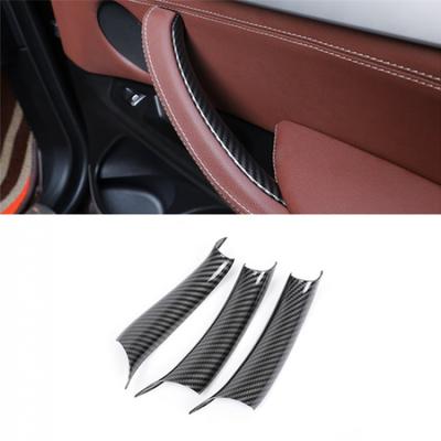 3x ABS Carbon Fiber Black Car Interior Door Handle Fix Cover For BMW X5 X6 F16