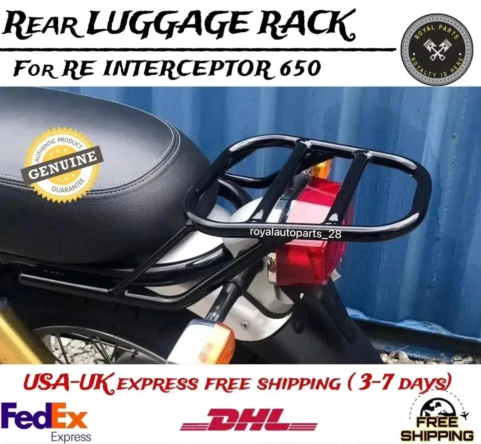 Black Rear Luggage Rack Carrier Fits For Royal Enfield Twins Interceptor 650