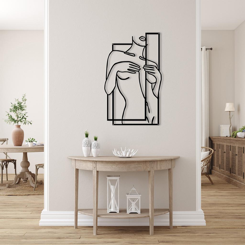 Female Human Body Metal Mural Bathroom Wall Decoration Metal Line Art Bedroom Wall Decoration Wall Sculpture