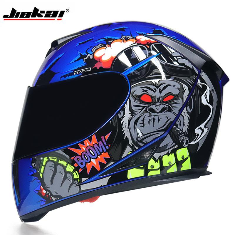 Electric Vehicle Bicycle Helmet Men's and Women's Full Helmet Full Cover Type Personalized Four-season Double Lens Warm Anti-fog Cap