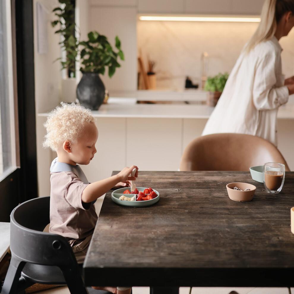 Mushie Silicone Suction Plate | Non-Slip Divided Plate for Babies & Toddlers | Food Grade Silicone | Dishwasher & Microwave Safe | Dried Thyme
