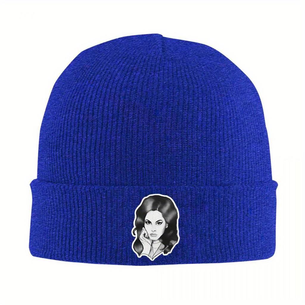 Lana Del Rey Pencil Drawing Sticker Knitted Hat for Women Men Beanie Autumn Winter Hats Ultraviolence Music Album Casual Caps