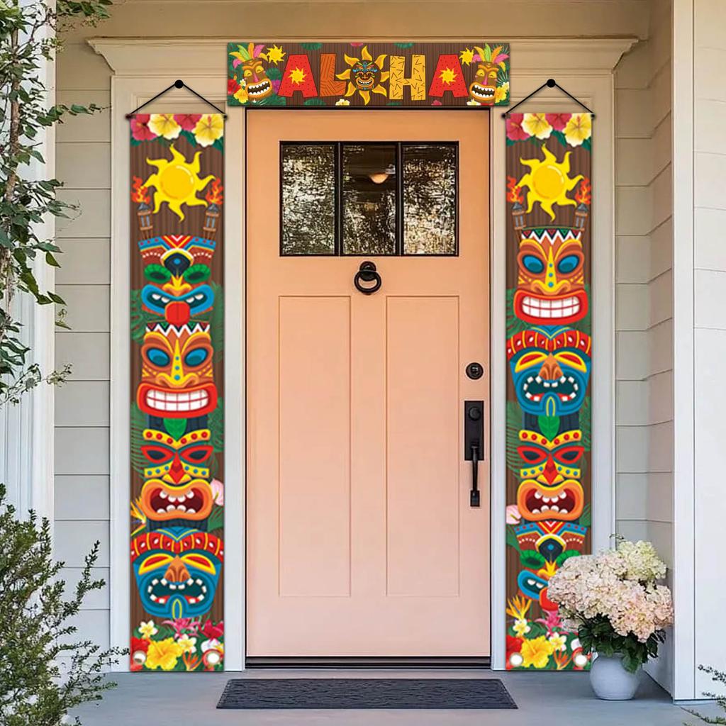 Hawaiianische Partydekorationsbanner, Luo-Festival-Couplet, Karneval, Strandparty-Dekoration, Hängeflagge