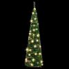 VidaXL Collapsible Artificial Christmas Tree 50 LED Green, Christmas Tree with Lights, Holiday Party Home Decoration 357751