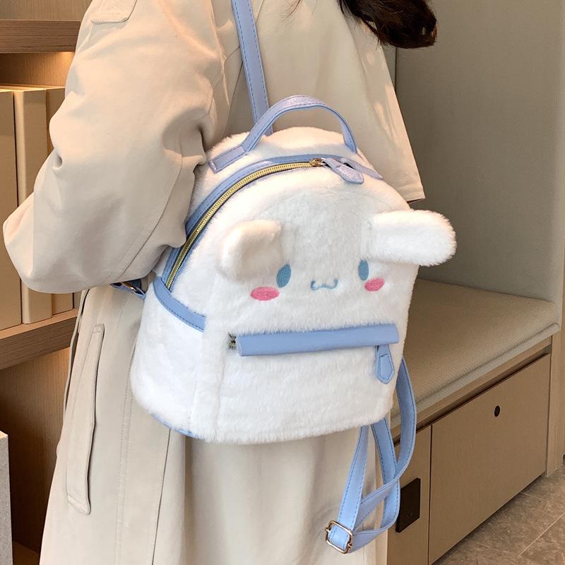

Милый шерстяной рюкзак женский новый модный рюкзак для поездок на работу для девочки в мягком стиле, маленький рюкзак белый